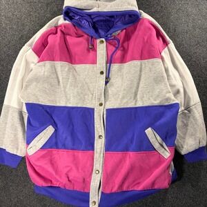 Vintage 90s Cambridge Colorblock Reversible Windbreaker Jacket Mens 2XL Purple